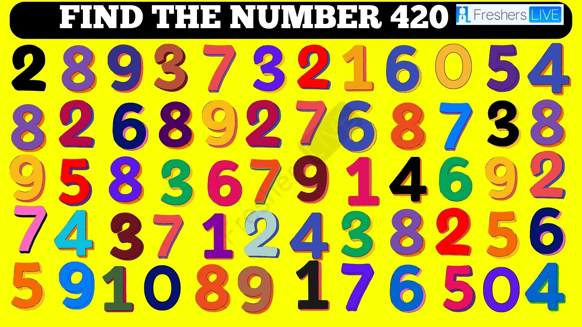 Testen Sie Ihr Denkvermögen. Finden Sie 420 Zahlen innerhalb von 10 Sekunden