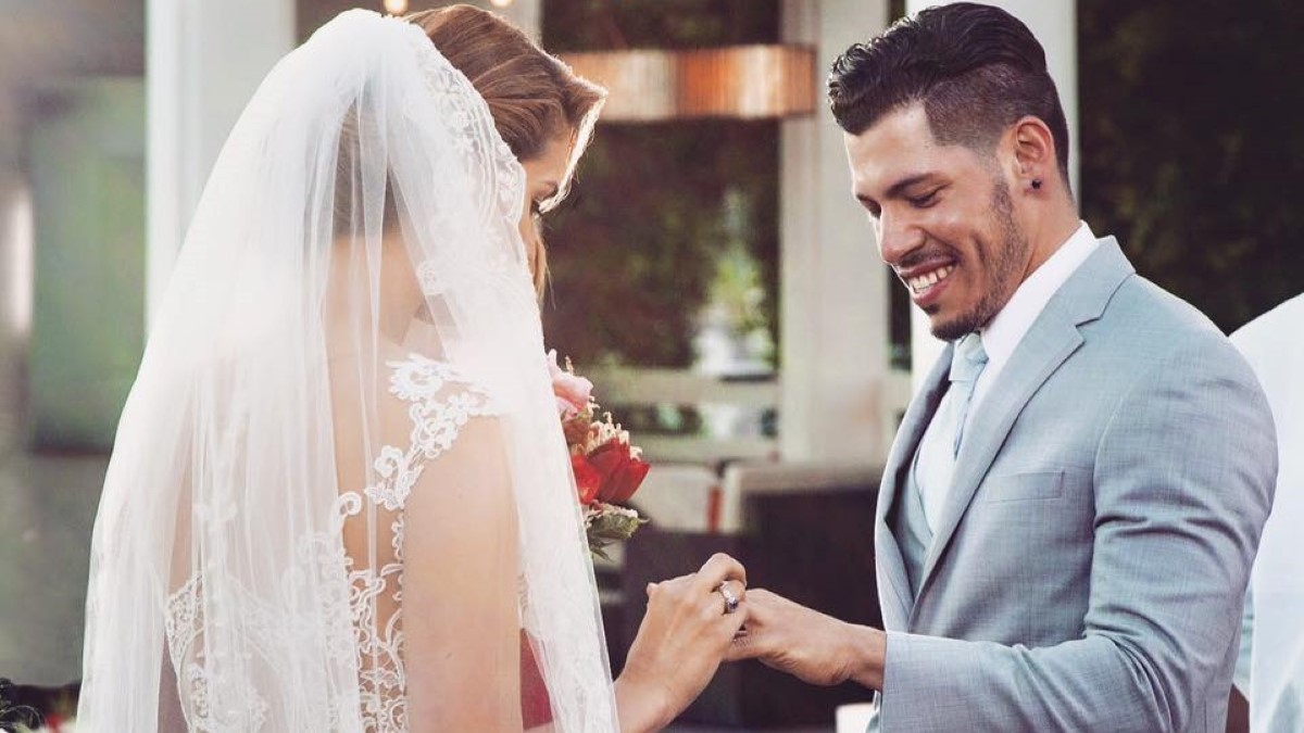 Carmen Carrera and Adrian captured during their wedding.