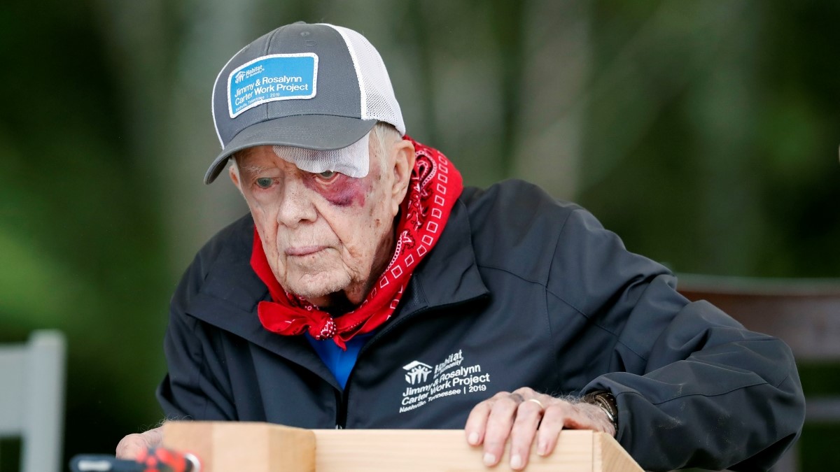 Jimmy Carter almost on the death bed fighting with cancer.